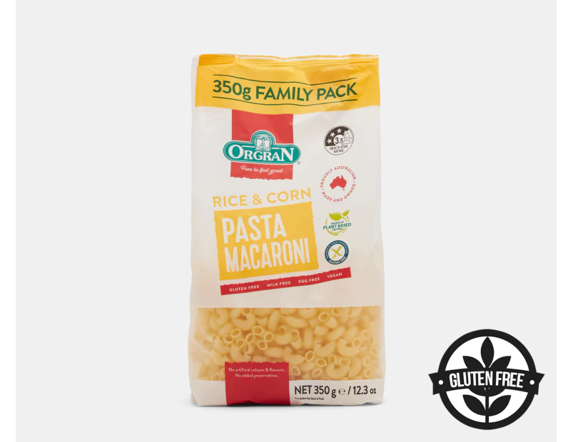 Orgran Rice & Corn Pasta Macaroni 350g