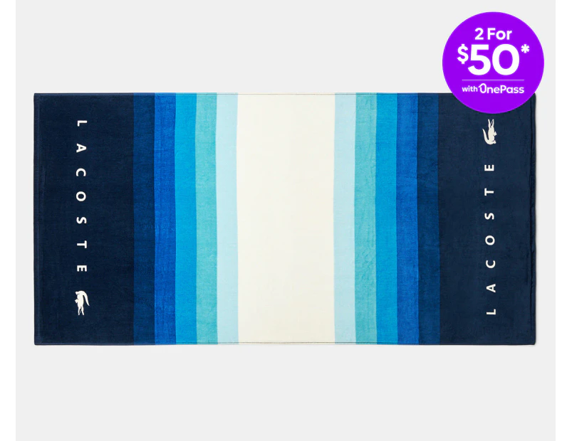 Lacoste St Martin Beach Towel - Navy