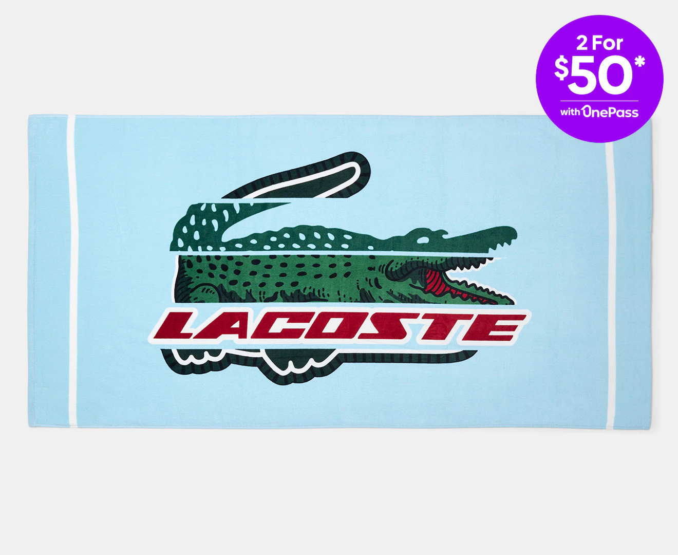 Lacoste Fusion Croc Beach Towel - Light Blue