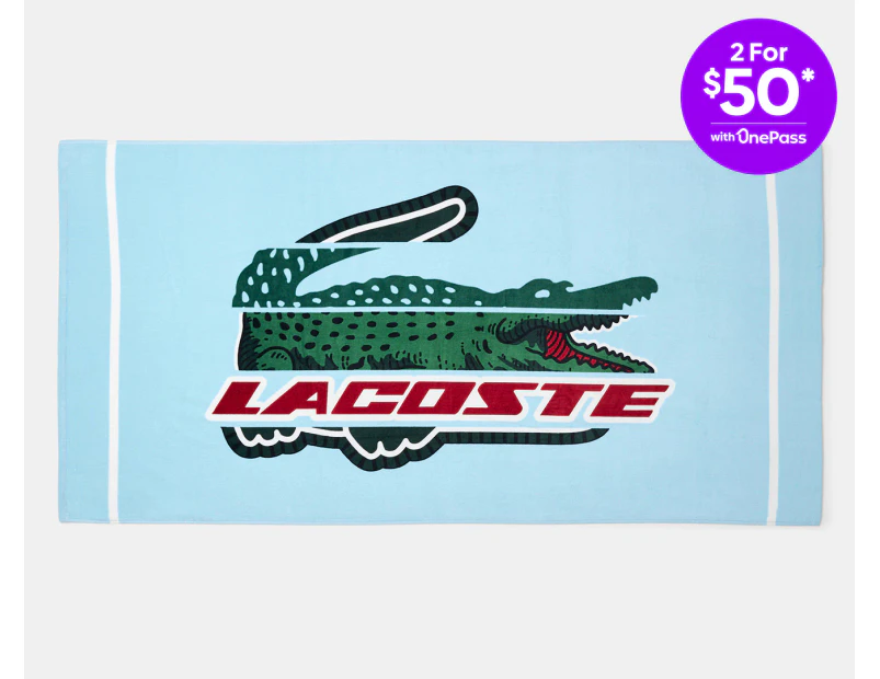 Lacoste Fusion Croc Beach Towel - Light Blue