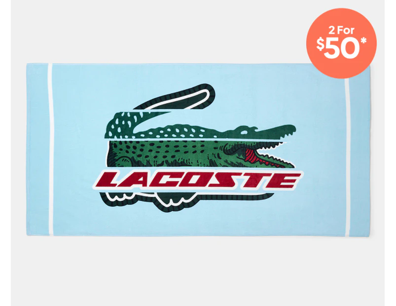 Lacoste Fusion Croc Beach Towel - Light Blue