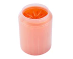 Cats Foot Washer Dog Foot Washer 360Degree Rotate Pet Paw Cleaner Silicone Paw Cleaner Paw Washer Cup Grooming Supplies - Orange - small
