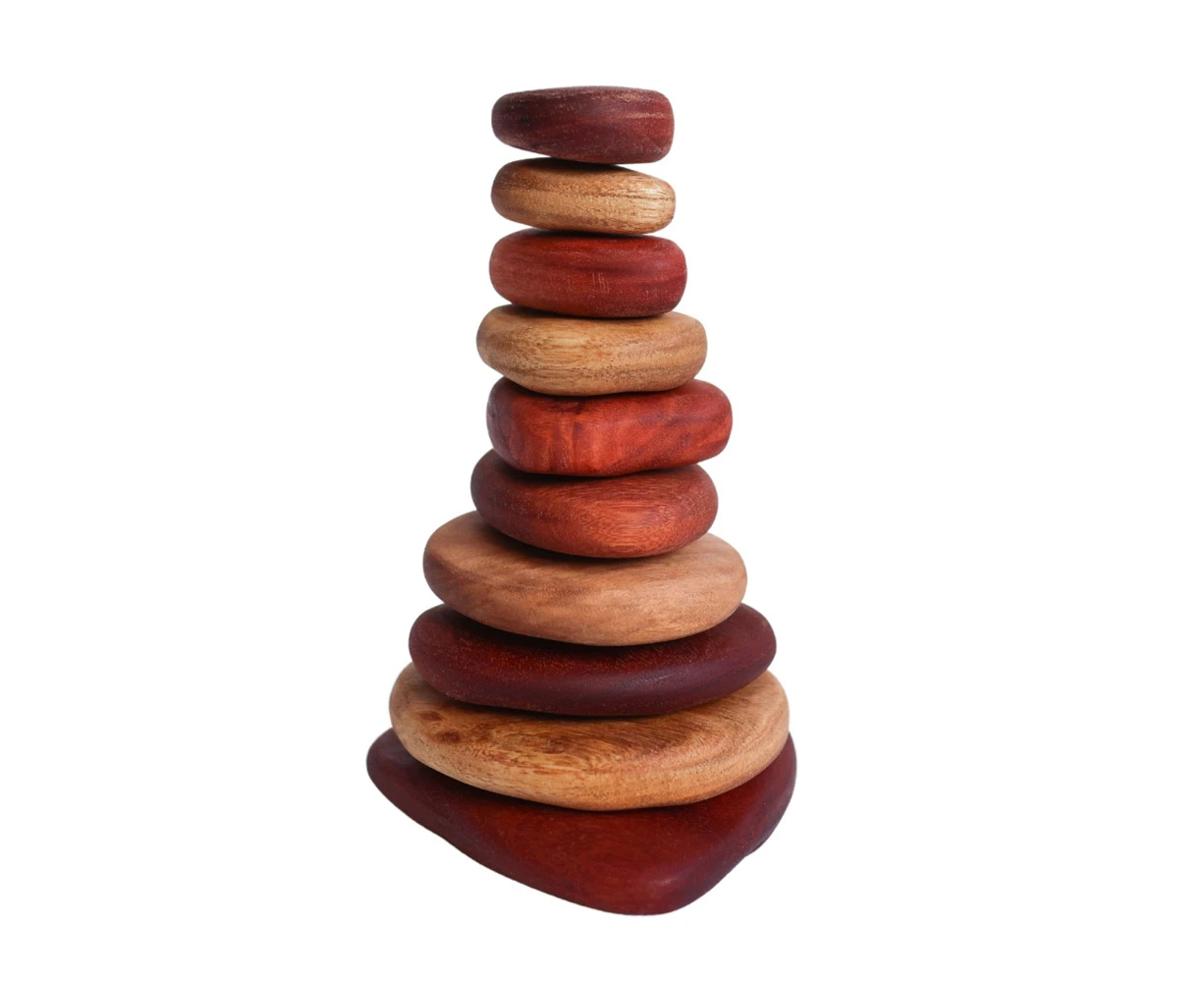 10pc In-wood Stacking Stones Kids/Children Fun Play Focus & Balance Toy 3y+