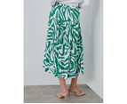 NONI B - Womens Skirts - Printed Maxi Skirt - Dark Green