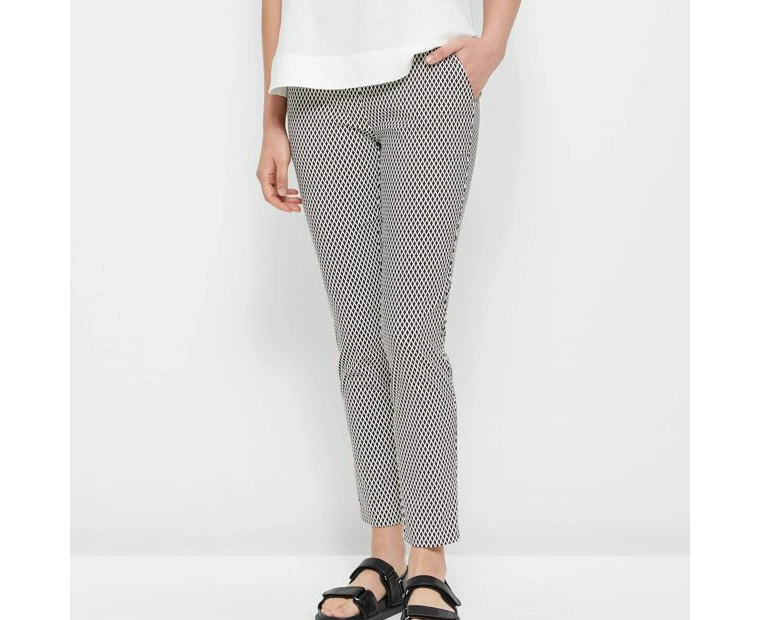 Carrie Skinny Ankle Length Bengaline Pants - Preview - Black