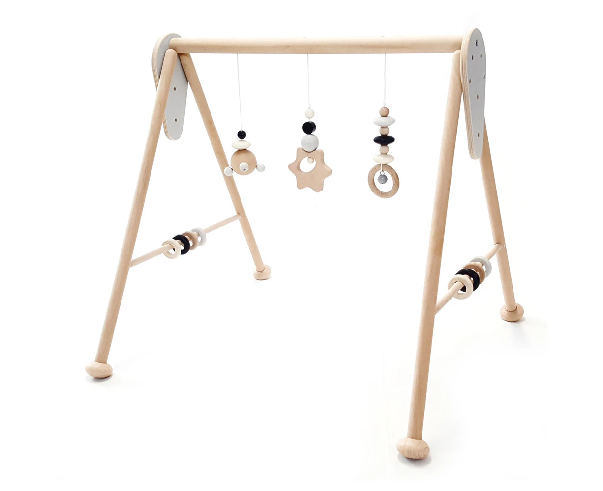 Hess Spielzeug 60cm Wooden Activity Play Gym Toy Baby/Infant 0m+ Natural Black