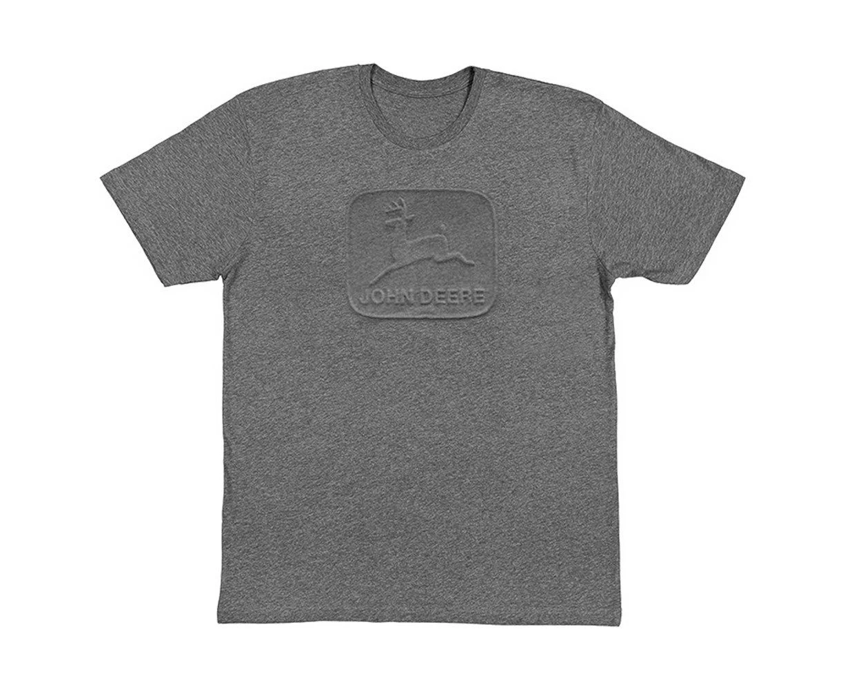 John Deere Embossed Logo Short Sleeve T-Shirt Mens/Unisex Charcoal - Short Sleeve