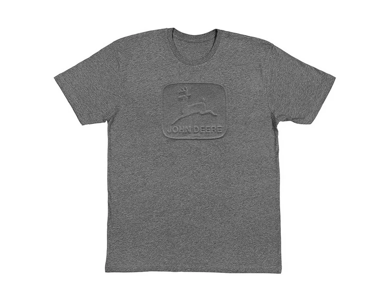 John Deere Embossed Logo Short Sleeve T-Shirt Mens/Unisex Charcoal - Short Sleeve