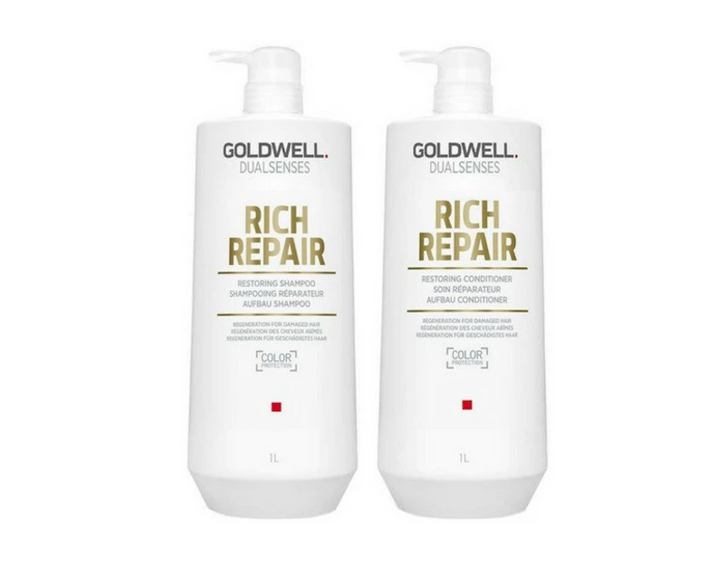 Goldwell Dualsenses Rich Repair 1Litre Shampoo & Conditioner Duo