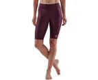 Skins Compression Series 3 Womens Half Tights Activewear/Gym/Training Burgundy - Burgundy