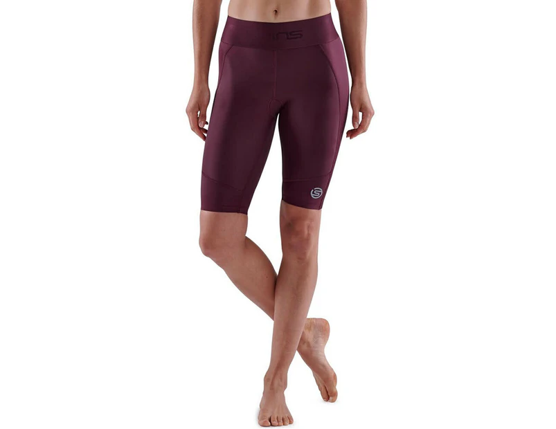 Skins Compression Series 3 Womens Half Tights Activewear/Gym/Training Burgundy - Burgundy