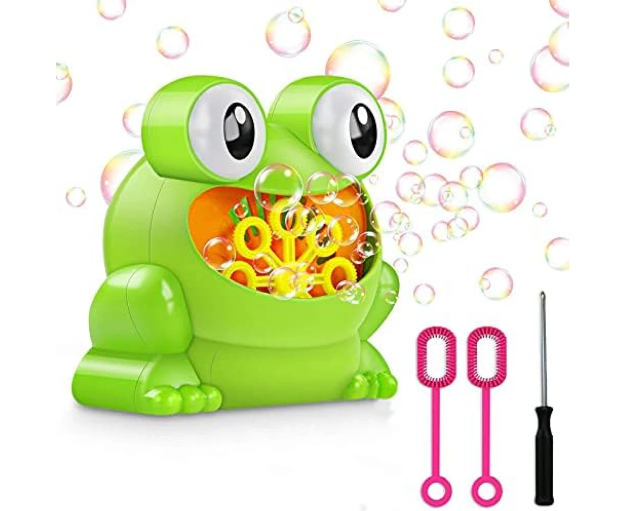 Automatic Bubble Machine With Bubble Concentrate, Bubble Blower Toys for Kids,Frog Bubble Blower