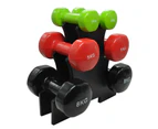 3 Pairs Pvc Dumbbell Set Weight - 2kg + 5kg + 8kg - Total 30kg With 1 Free Rack