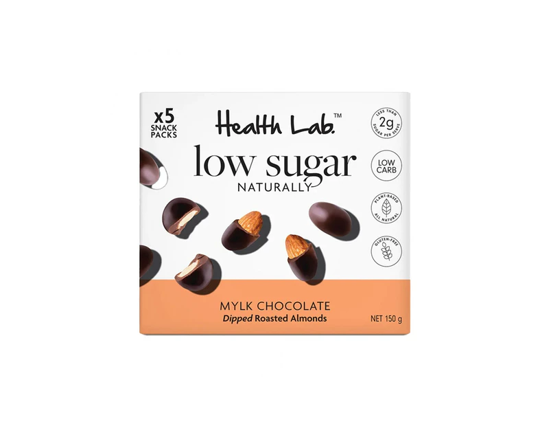 Health Lab Low Sugar Mylk Choc Dipped Roasted Almonds 50g x 10