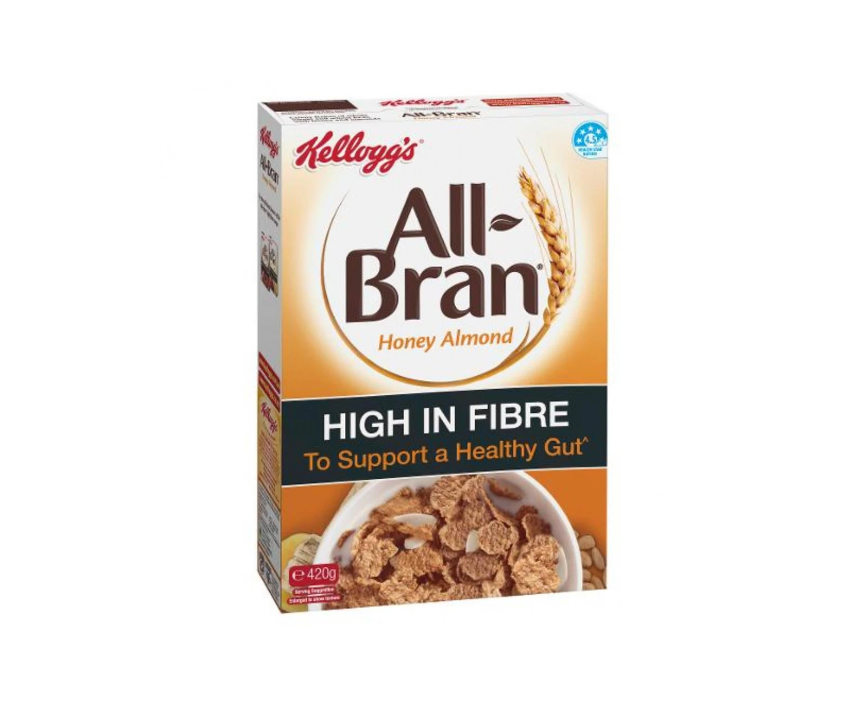 Kelloggs All Bran Honey & Almond 420gm x 1