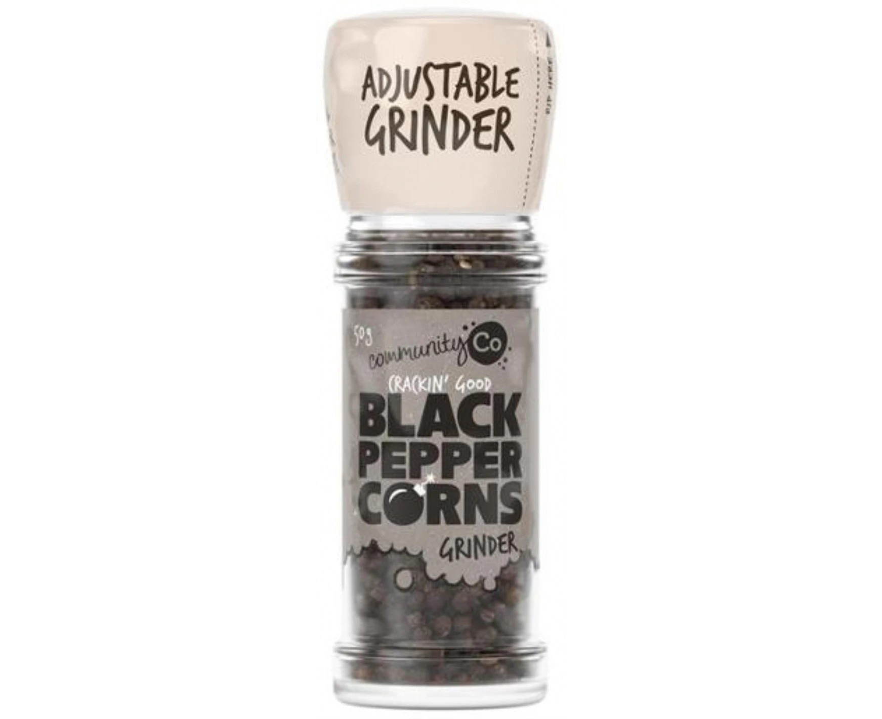 Community Co Black Peppercorn Grinder 50gm