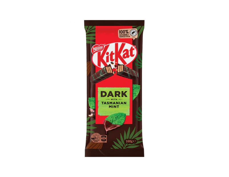 Kit Kat Dark Chocolate Mint With Tasmanian Mint Block 160g x 12