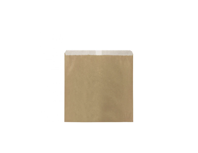 Cast Away No2 Brown Square Flat Greaseproof Lined Bags 215 by 200 mm x  500