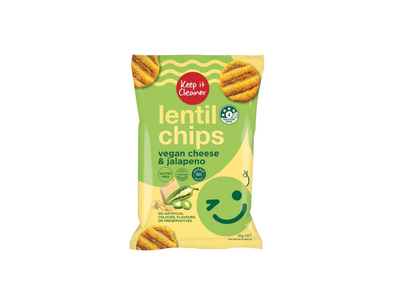 Keep It Cleaner Lentil Chips Vegan Cheese And Jalapeno 90g x 5