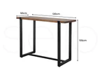 Levede High Bar Table Industrial Pub Table Dining Solid Wood Cafe Desk 120X50CM