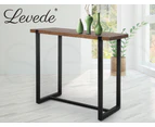 Levede High Bar Table Industrial Pub Table Dining Solid Wood Cafe Desk 120X50CM