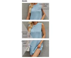 Spring and Autumn new women's solid color sleeveless round neck knit dress fashionable commuter split dresses-black