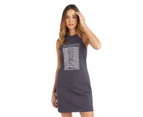 Amplified Womens Unknown Pleasures Joy Division Slim Sleeveless Dress (Charcoal) - GD1129