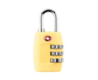 Travel Locks TSA Approved Luggage Combination Locks Durable 3-Digit Security Padlock Travel Accessories for Lockers Bags - Yellow