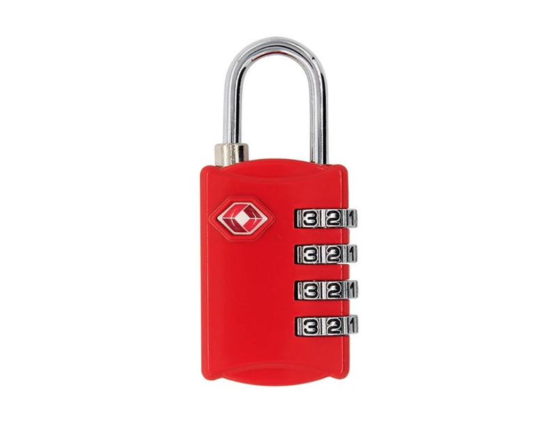 4-Digit Security Padlock Travel Locks TSA Approved Luggage Combination Locks Durable Travel Accessories for Lockers Bags - Big red