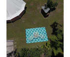 Plastic Mat | Outdoor Rug | MODERN Moroccan Design | 1.8 x 2.7m  Teal Green & White