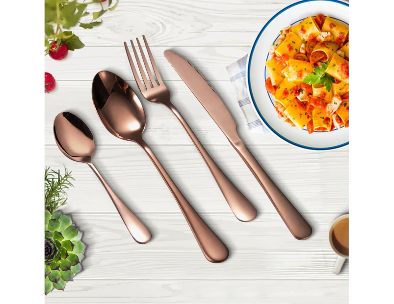 24 Piece Stainless Steel Cutlery Set Boxed Gift Tableware Steak Knife Fork Spoon Teaspoon Rose Gold