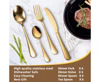 24 Piece Stainless Steel Cutlery Set Boxed Gift Tableware Steak Knife Fork Spoon Teaspoon Gold
