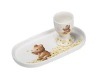 2pc Ashdene Little Darlings 50ml Egg Cup Container & Plate Set Baby Bear Soldier