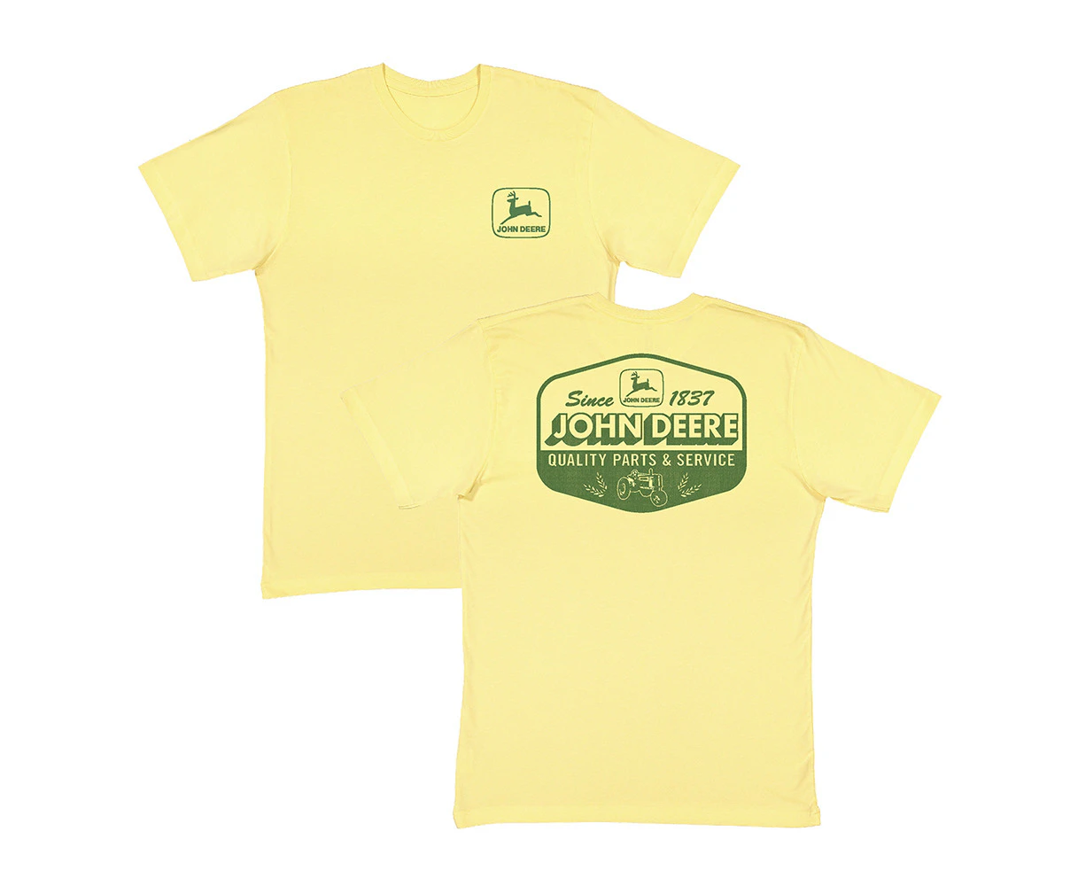 John Deere Mens/Unisex Cotton Label/Sign Short Sleeve Tee T-Shirt/Top Yellow - Yellow