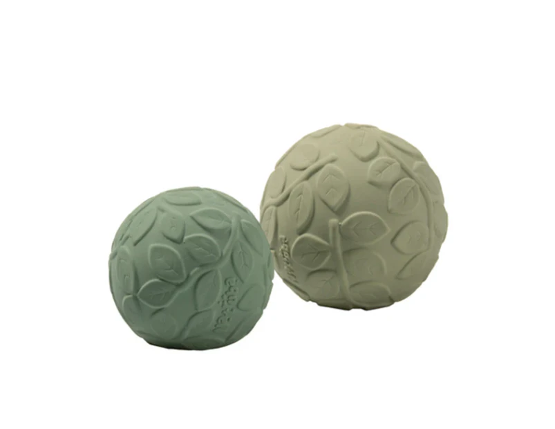 2pc Natruba Leaf 5/7cm Rubber Sensory Ball Baby/Infant Play Toy Set 0m+ Green