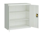 vidaXL Office Cabinet with 2 Doors Grey 90 cm Steel