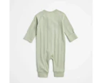 Target Baby Organic Cotton Pointelle Zip Coverall - Green