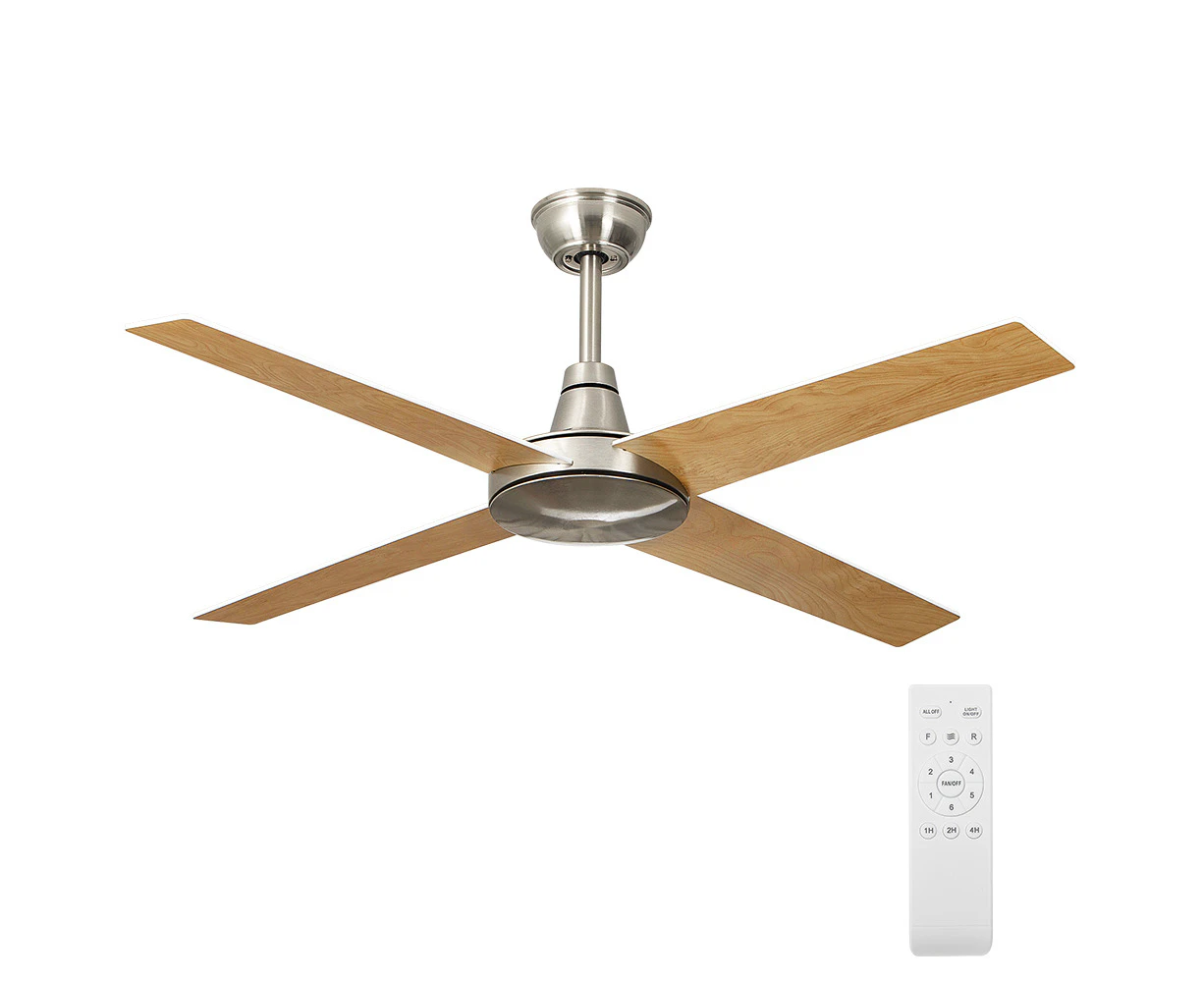 Krear 52" Ceiling Fan Wooden Blades Fans with Remote Control Timer DC Motor Fan For Living Room