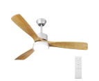 Krear 52" Ceiling Fan With Light Wooden Blade DC Motor Remote Control 6 Speed For Living Room