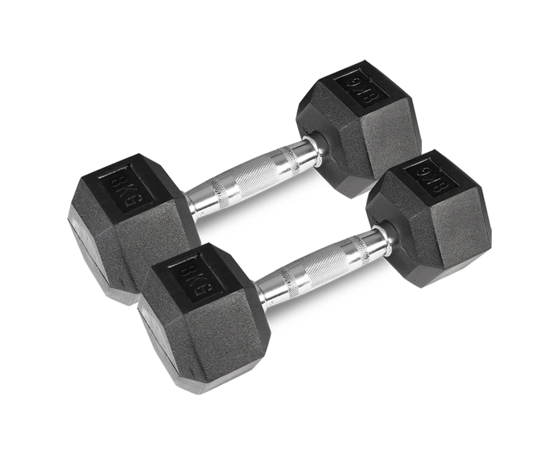 CORTEX 8kg Hex Dumbbell Weights (Pair) Contoured Handle with Commercial Grade Knurling