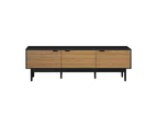 Oikiture TV Cabinet Entertainment Unit Stand Storage Three Door 160CM