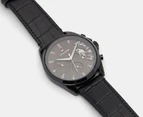 Tommy Hilfiger Men's 43.5mm Baker Leather Watch - Black/Grey