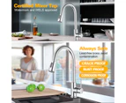 Pull Out Kitchen Sink Mixer Tap 360 Swivel Round Kitchen Laundry Faucets Brass Chrome