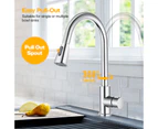 Pull Out Kitchen Sink Mixer Tap 360 Swivel Round Kitchen Laundry Faucets Brass Chrome