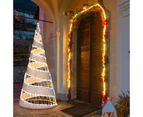 Costway 155CM Pre-lit Christmas Cone Tree Light Artificial LED Spiral Conic Tree Xmas Decor Garden Festival