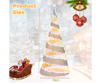 Costway 155CM Pre-lit Christmas Cone Tree Light Artificial LED Spiral Conic Tree Xmas Decor Garden Festival