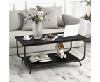 Giantex Modern Faux Marble Top Coffee Table w/ Metal Frame 2-Tier Rectangular Living Room Table Sofa Side Table Accent Table