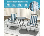 Costway 3pcs Patio Bistro Set Outdoor Conversation Settings Folding Dining Furniture Home Balcony Yard