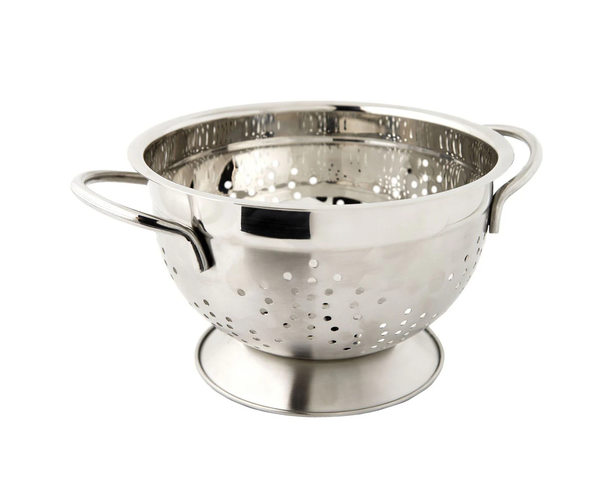 Cuisena 24cm Stainless Steel Colander Basket Strainer Container w/ Handle Silver