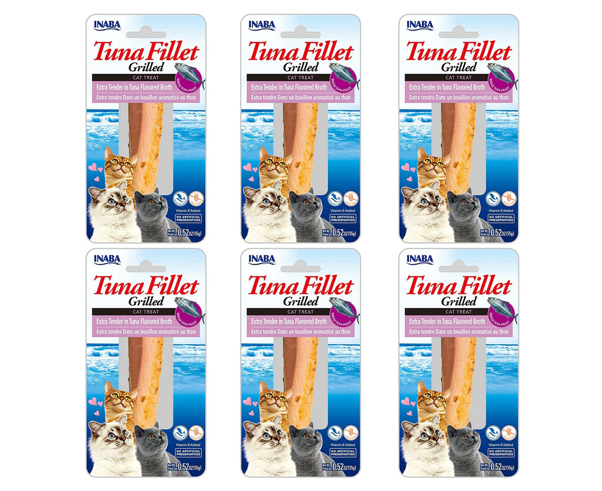 6PK Inaba 15g Grilled Tuna Fillet Tender in Tuna Flavoured Broth Cat Food Pack